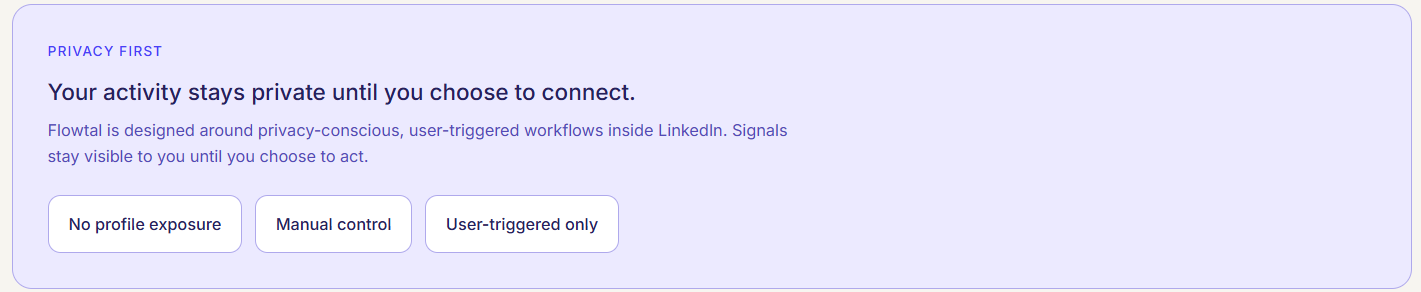 Flowtal privacy view