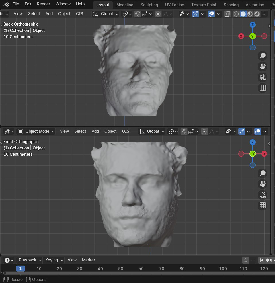 Fragment Blender sculpt process